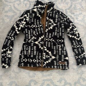 Pendleton Blue and White Geometric Teddy Jacket